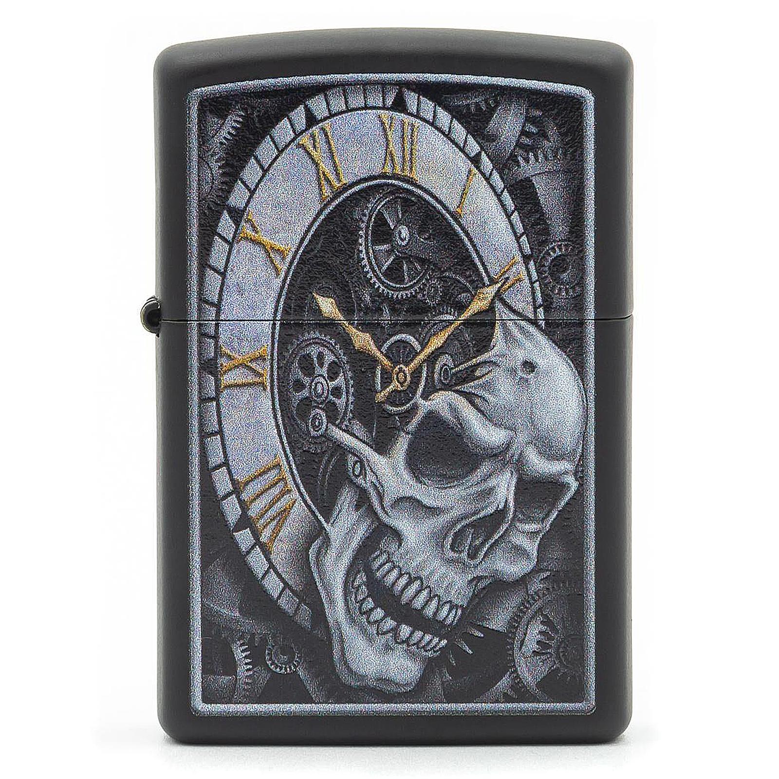 Zapalniczka Zippo 29854 Skull Clock Black Matte