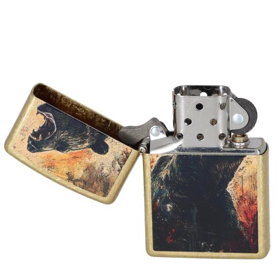 Zapalniczka Zippo Grizzly Roar Design 46695 (Street Brass)