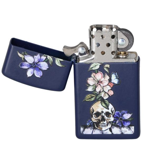 Zapalniczka Zippo 46813 Skull And Flowers Design