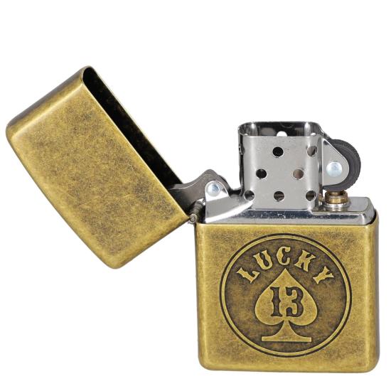 Zapalniczka Zippo Lucky 13 Design 47148 Antique Brass