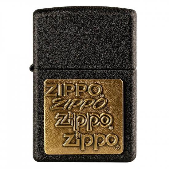 Zapalniczka Zippo 362 Black Crackle Brass Emblem